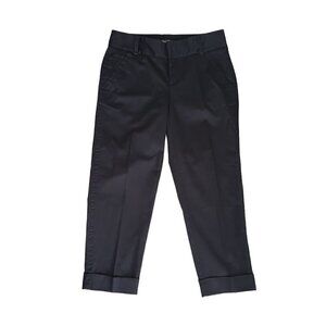 NWT Eddie Bauer Mercer Fit Black Cuffed Capri Career Business Casual Pants